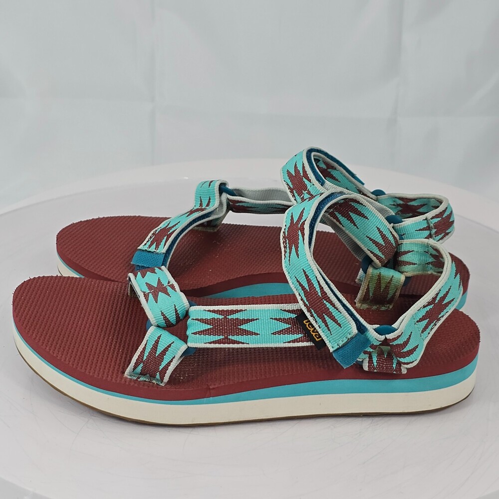 Teva Midform Universal Women 10 Platform Sandals Halcon Teal 1090969 Strappy